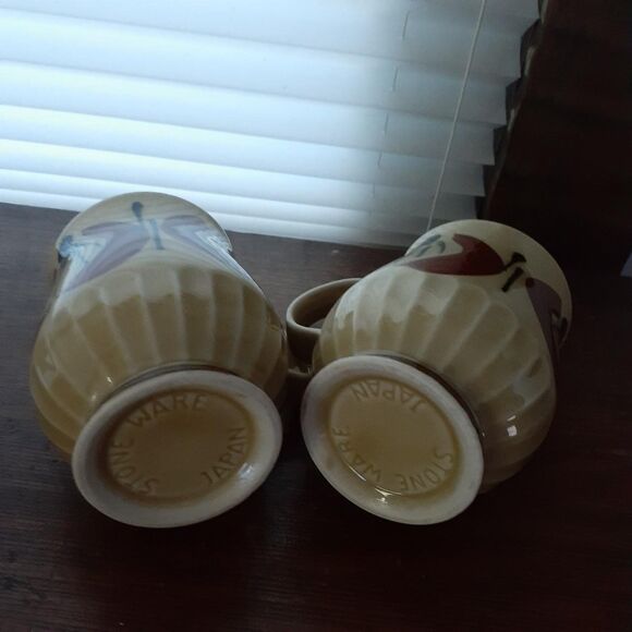 Holt Howard mug Japan mid-century modern brown atomic 2 coffee mugs cups vintage - Picture 2 of 4